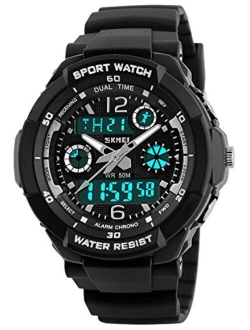 Boys Watches, Kids Sport Multi Function 50M Waterproof Digital Analog with Alarm LED for Girls Child