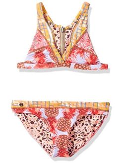 Girls' Fixed Triangle Bikini Swimsuit Set