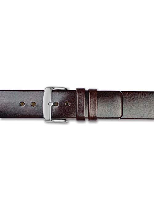 Sonia Jewels 22mm Brown Italian Calfskin Sq. End Silver-Tone Buckle Watch Band 7.75"