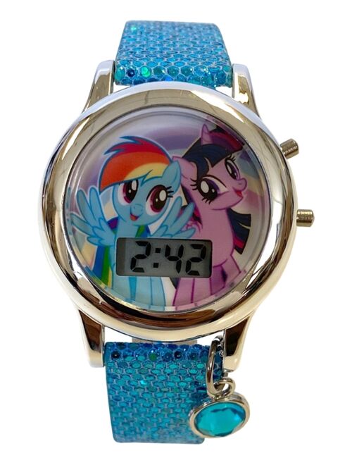 Accutime Kid's My Little Pony Digital Glitter Silicone Strap Watch 34mm