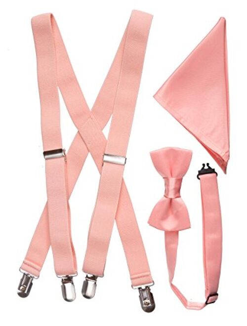 Tuxgear Boys Boxed Suspender and Bow Tie Set with Matching Pocket Square