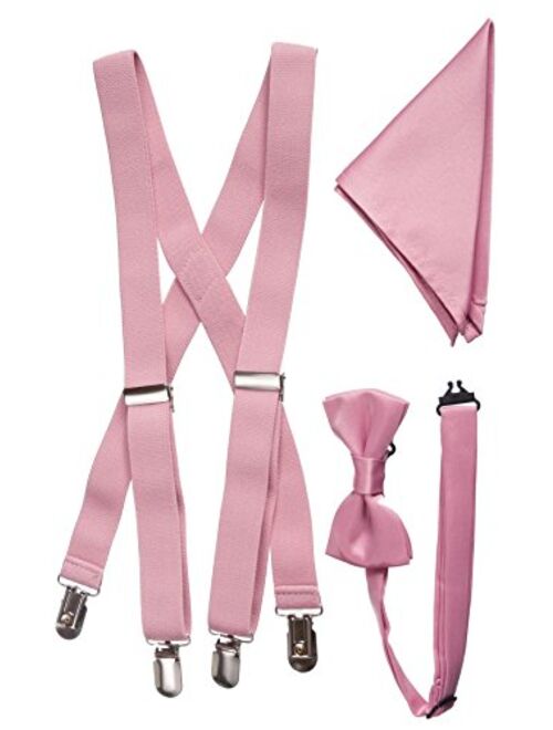 Tuxgear Boys Boxed Suspender and Bow Tie Set with Matching Pocket Square