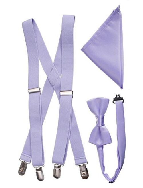 Tuxgear Boys Boxed Suspender and Bow Tie Set with Matching Pocket Square