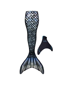 Authentic Wear-Resistant Mermaid Tail for Swimming, Kids and Adults, Monofin Included, for Girls and Boys