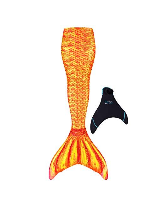 Fin Fun Authentic Wear-Resistant Mermaid Tail for Swimming, Kids and Adults, Monofin Included, for Girls and Boys