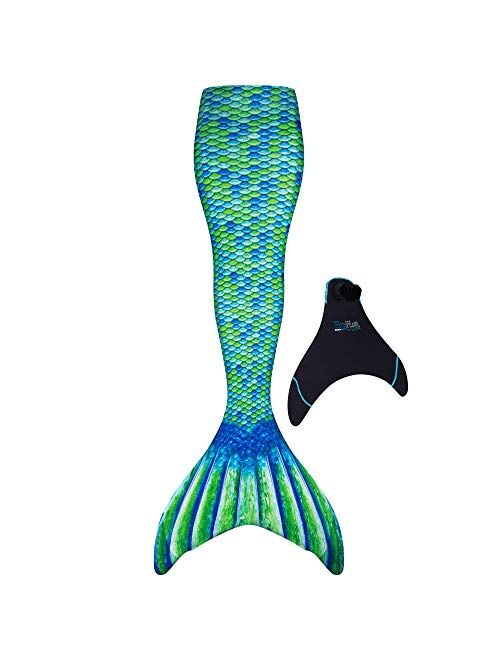 Fin Fun Authentic Wear-Resistant Mermaid Tail for Swimming, Kids and Adults, Monofin Included, for Girls and Boys