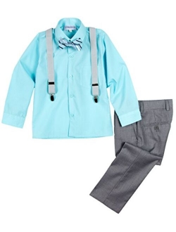 Boys' 4-Piece Patterned Dress up Pants Set