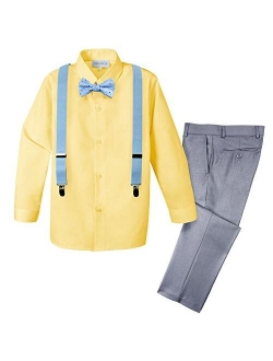 Boys' 4-Piece Patterned Dress up Pants Set