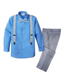 Boys' 4-Piece Patterned Dress up Pants Set