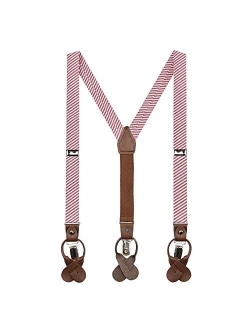 Boys' Seersucker Striped Pattern Suspenders