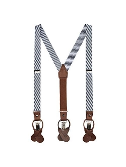 Boys' Seersucker Striped Pattern Suspenders