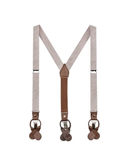 Boys' Seersucker Striped Pattern Suspenders