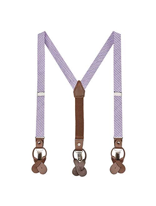 Jacob Alexander Boys' Seersucker Striped Pattern Suspenders