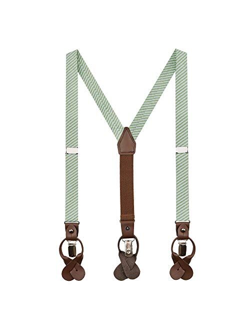 Jacob Alexander Boys' Seersucker Striped Pattern Suspenders