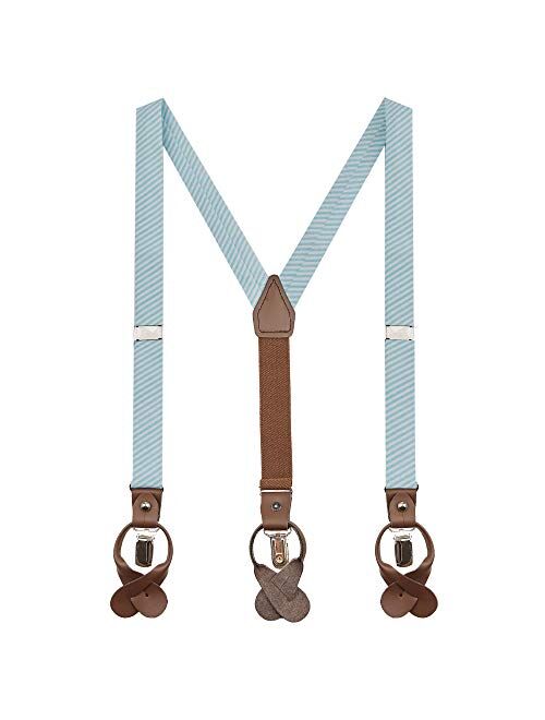 Jacob Alexander Boys' Seersucker Striped Pattern Suspenders