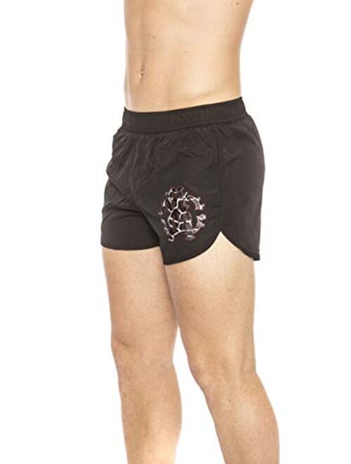 Roberto Cavalli Beachwear Black Short Beachwear Boxer with Pockets. Front Logo Print. Internal Net. Back Pocket.