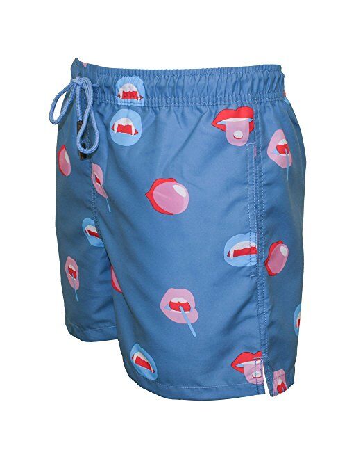 Nikben Big Mouth Men's Swim Shorts, Teal Blue