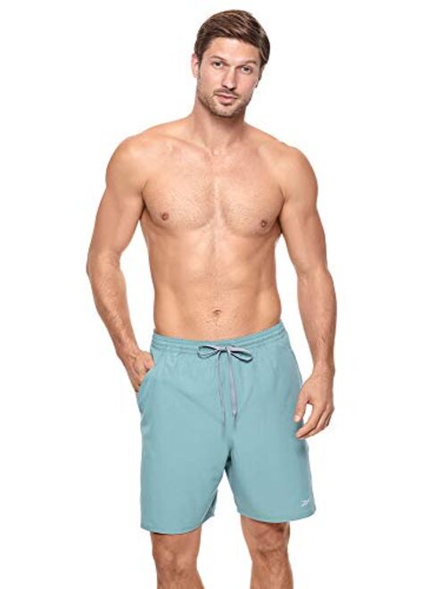 Reebok Men's Swimwear 7" Volley UPF 50 Elastic Waist Swim Shorts Bathing Suit Trunks