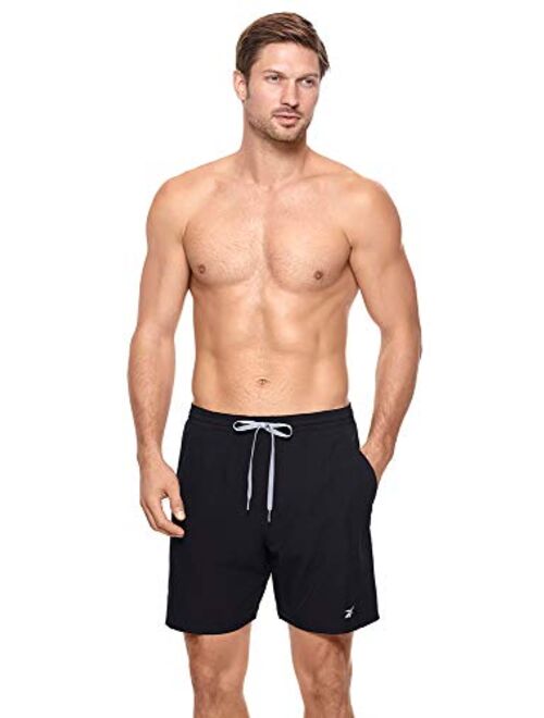 Reebok Men's Swimwear 7" Volley UPF 50 Elastic Waist Swim Shorts Bathing Suit Trunks