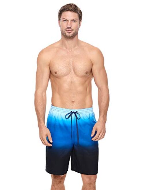 Reebok Men's Swimwear Sunset 9" Volley UPF 50 Drawcord Elastic Waist Swim Shorts