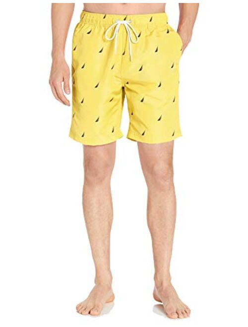 Nautica Men's Quick Dry All Over J-Class Sailboat Print Swim Trunk