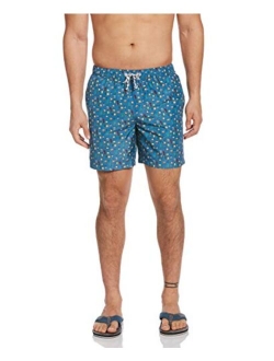 Original Penguin Men's Printed Elastic Waist Volley Swim Short