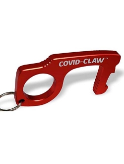 CovidClaw Tool – The Hand Hygiene Anodized Aluminum Touchless Keychain Tool – Great for Door Opening and Closing, Button Pushing, Sinks, Elevators, Gas Stations, Toilets,