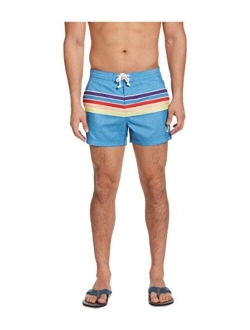 Original Penguin Men's Printed Fixed Waist Box Swim Short