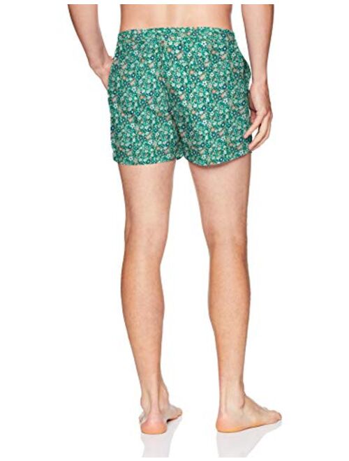 Original Penguin Men's Printed Fixed Waist Box Swim Short