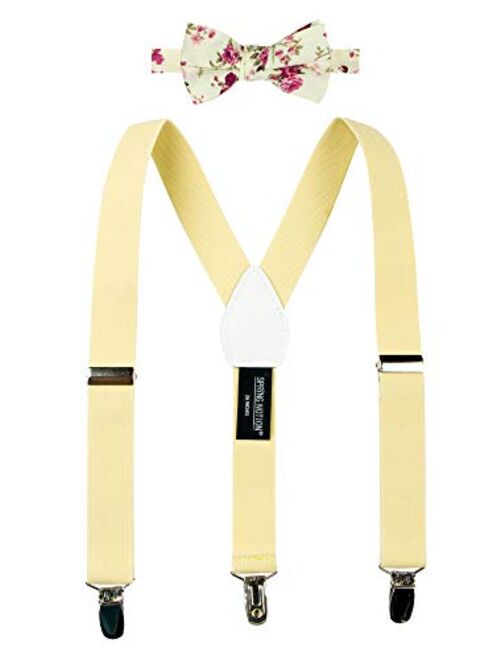 Spring Notion Boys' Suspenders and Light Floral Bow Tie Set