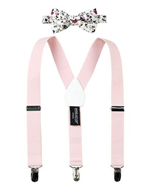 Spring Notion Boys' Suspenders and Light Floral Bow Tie Set