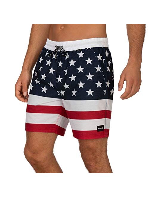 Hurley Men's Patriot USA 18" Inch Elastic Waist Volley Swim Short