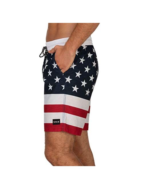 Hurley Men's Patriot USA 18" Inch Elastic Waist Volley Swim Short