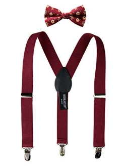 Boy's Suspender and Christmas Bow Tie Set