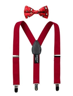 Boy's Suspender and Christmas Bow Tie Set