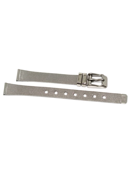 12MM SILVER STAINLESS STEEL MESH METAL BUCKLE WATCH BAND STRAP