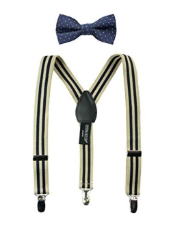 Boys' Suspenders and Polka Dot Bow Tie Set