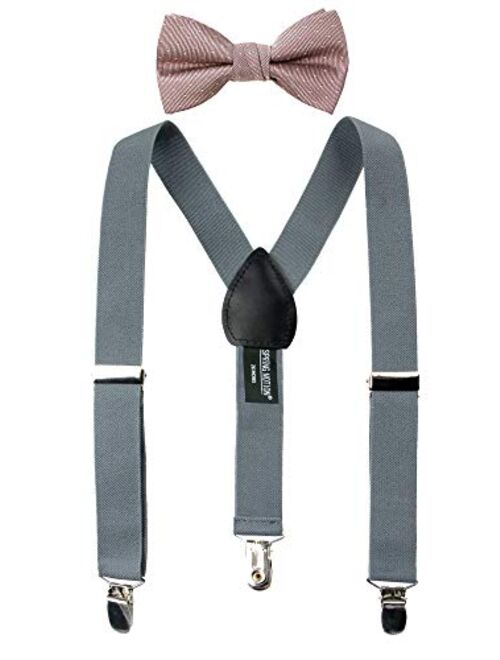 Spring Notion Boys' Suspenders and Rosé Bow Tie Set