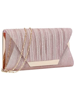 AO ALI VICTORY Glitter Clutch Purses for Women Evening Bags Clutches Flap Envelope Handbags Large Wedding Party Prom Purse