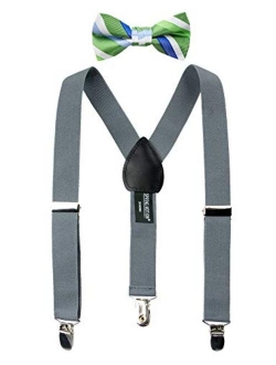 Boys' Suspenders and Green Bow Tie Set