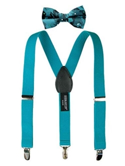 Boys' Suspenders and Green Bow Tie Set