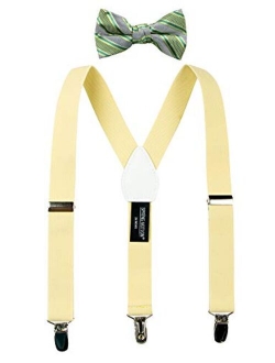 Boys' Suspenders and Green Bow Tie Set