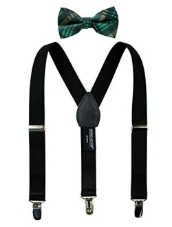 Boys' Suspenders and Green Bow Tie Set