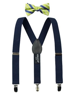 Boys' Suspenders and Green Bow Tie Set