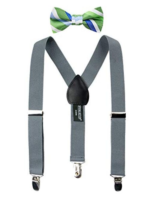 Spring Notion Boys' Suspenders and Green Bow Tie Set