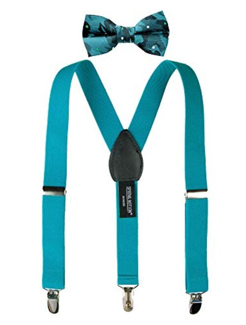 Spring Notion Boys' Suspenders and Green Bow Tie Set