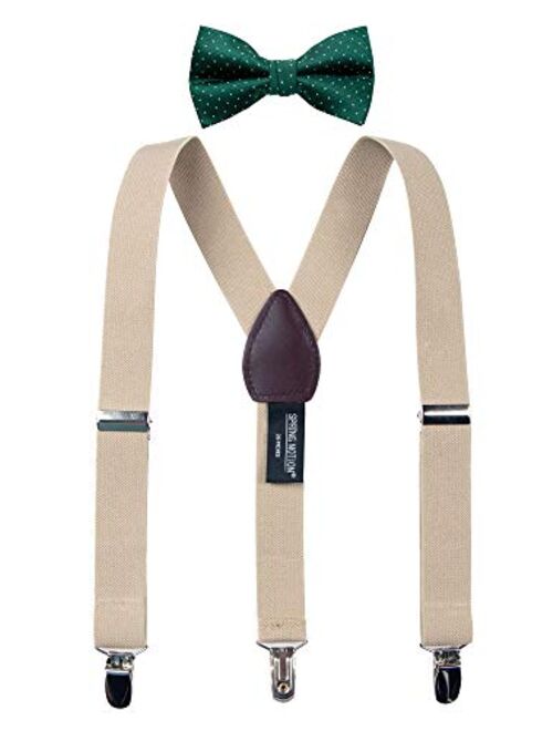 Spring Notion Boys' Suspenders and Green Bow Tie Set