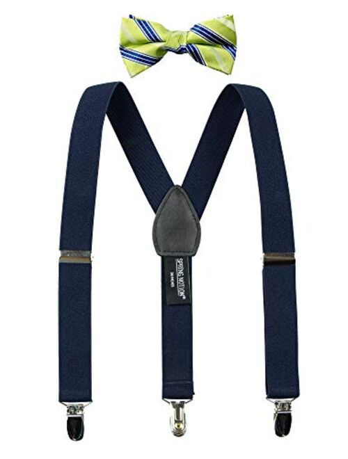 Spring Notion Boys' Suspenders and Green Bow Tie Set