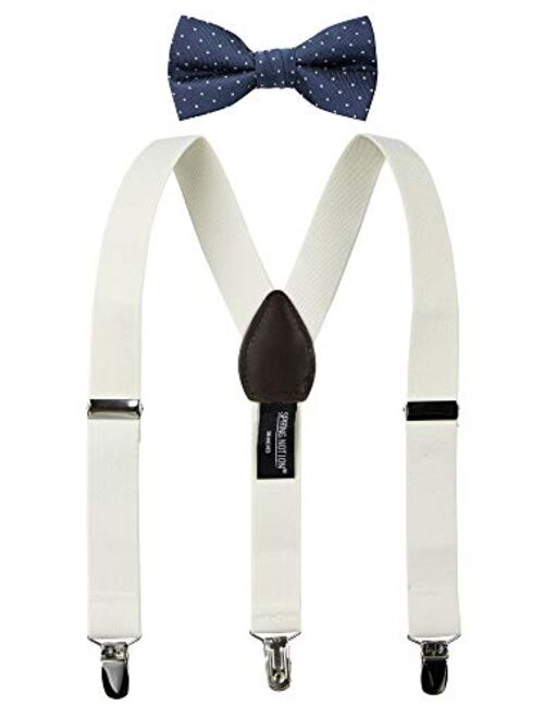 Spring Notion Boys' Suspenders and Blue Bow Tie Set 1