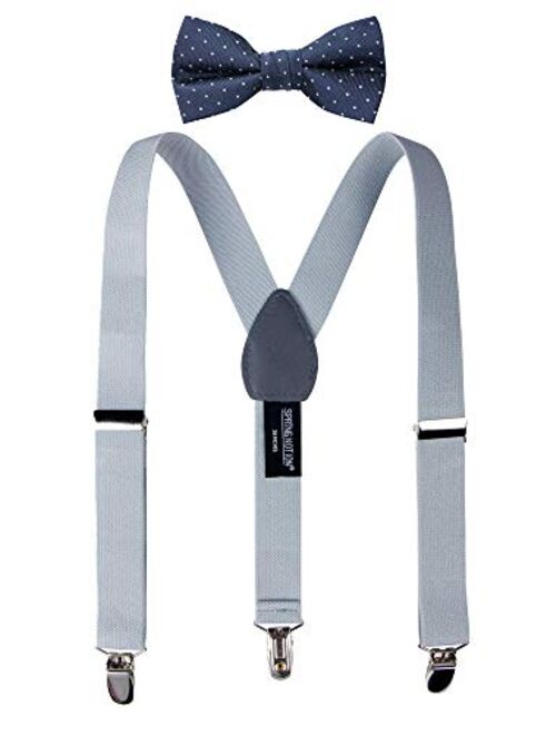 Spring Notion Boys' Suspenders and Blue Bow Tie Set 1